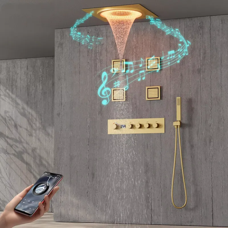 Smart Home System - Smart LED Shower Set Bathroom Music