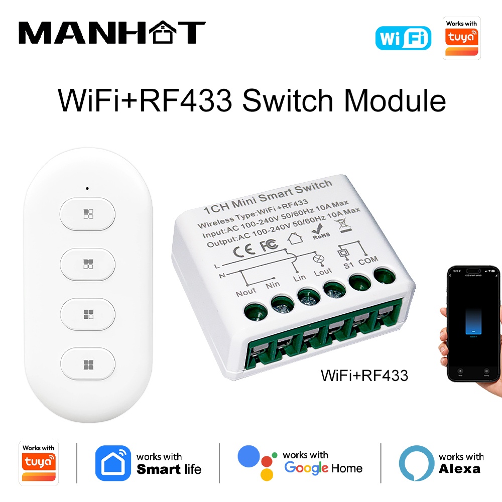 Smart Home Lighting Control - For Tuya WIFI 10A Smart Light