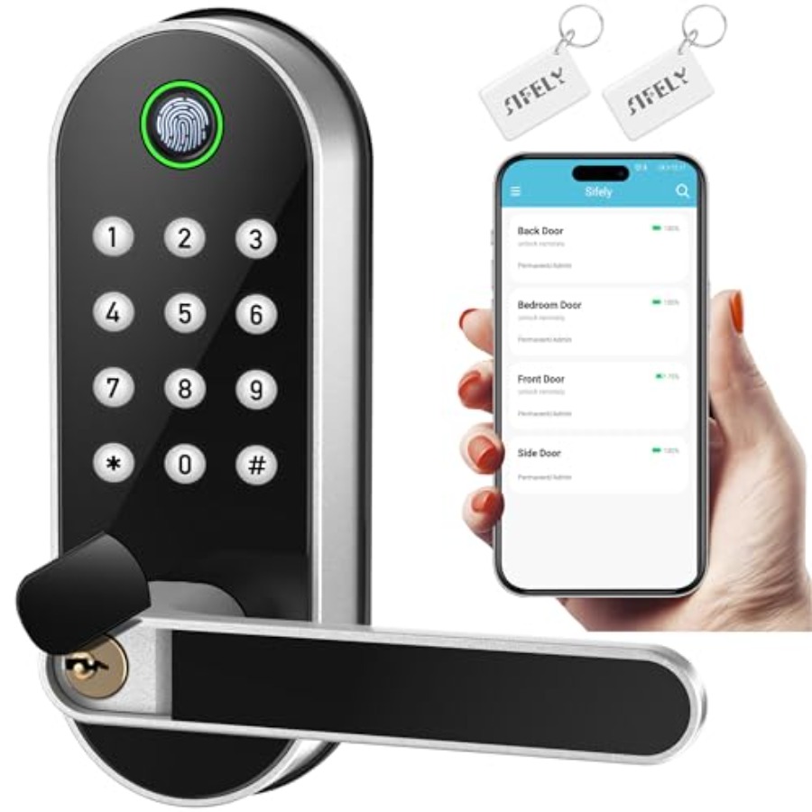 Airbnb Smart Home - Fingerprint Smart Door Lock with Handle