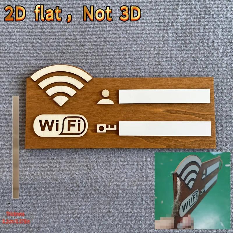 Airbnb Smart Home - 2D Wooden WiFi Password Sign with