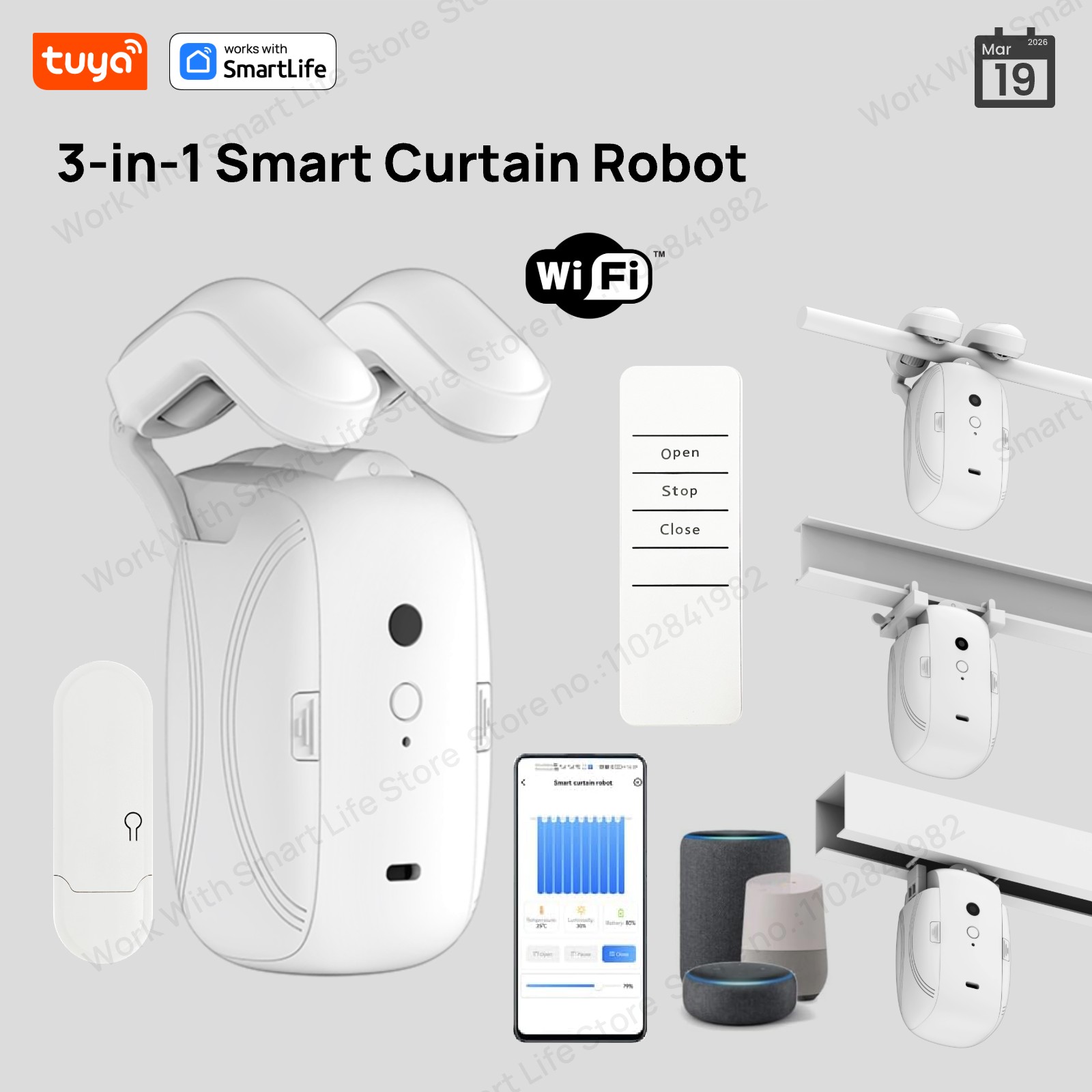Smart Home Wifi Hub - 1/2PCS Tuya Smart WiFi Curtain Robot