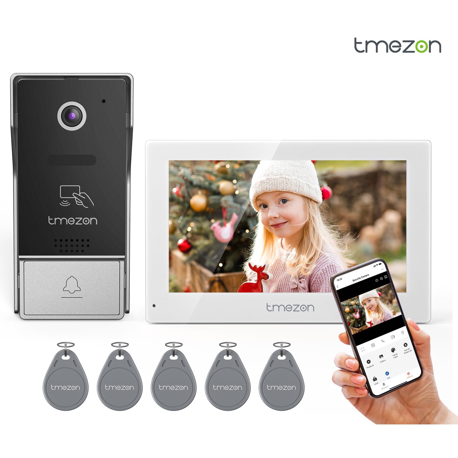 Smart Home Video Doorbell App - 7 Inch Tuya 1080P wireless Wifi