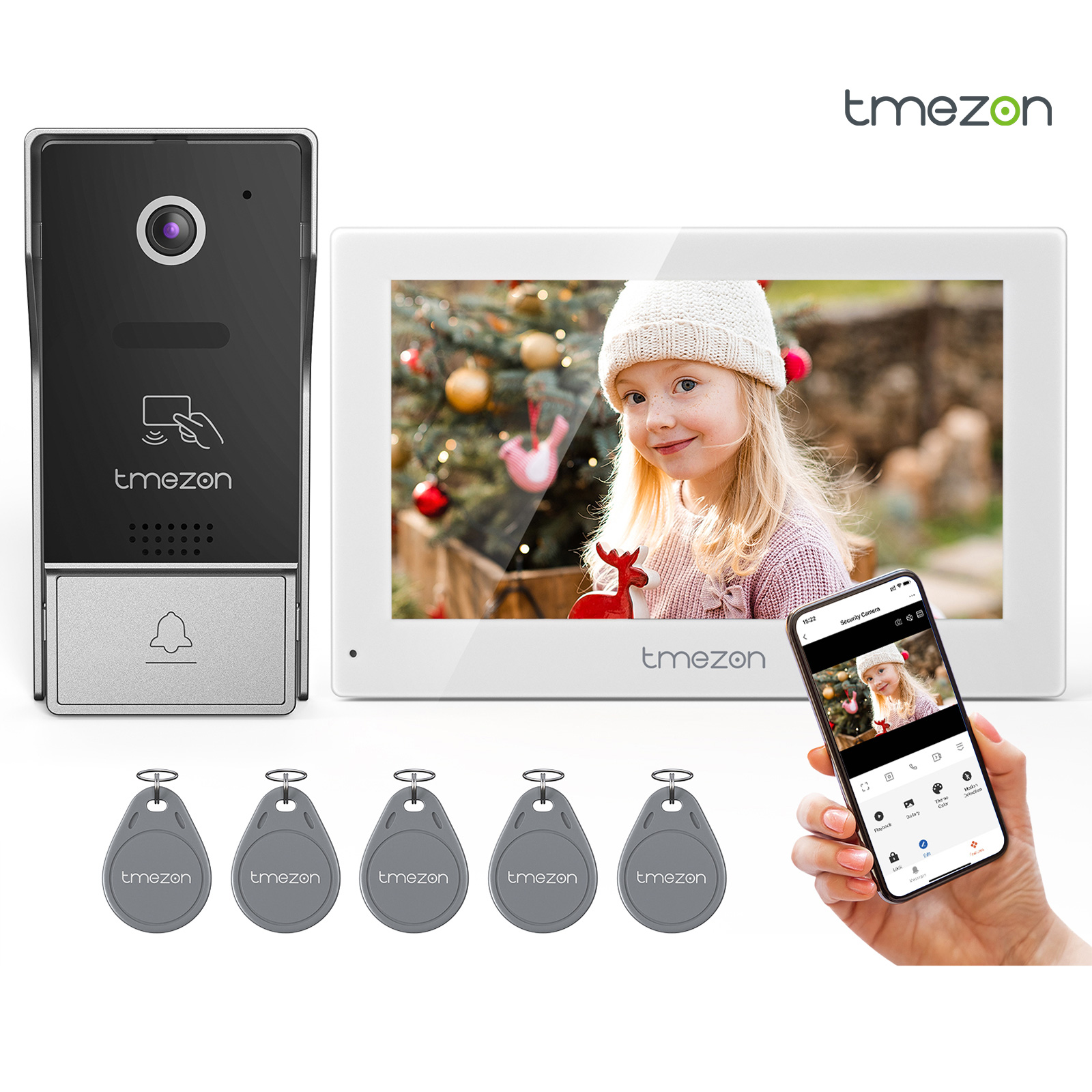 Smart Home Video Doorbell App - 7 Inch Tuya APP 1080P wireless
