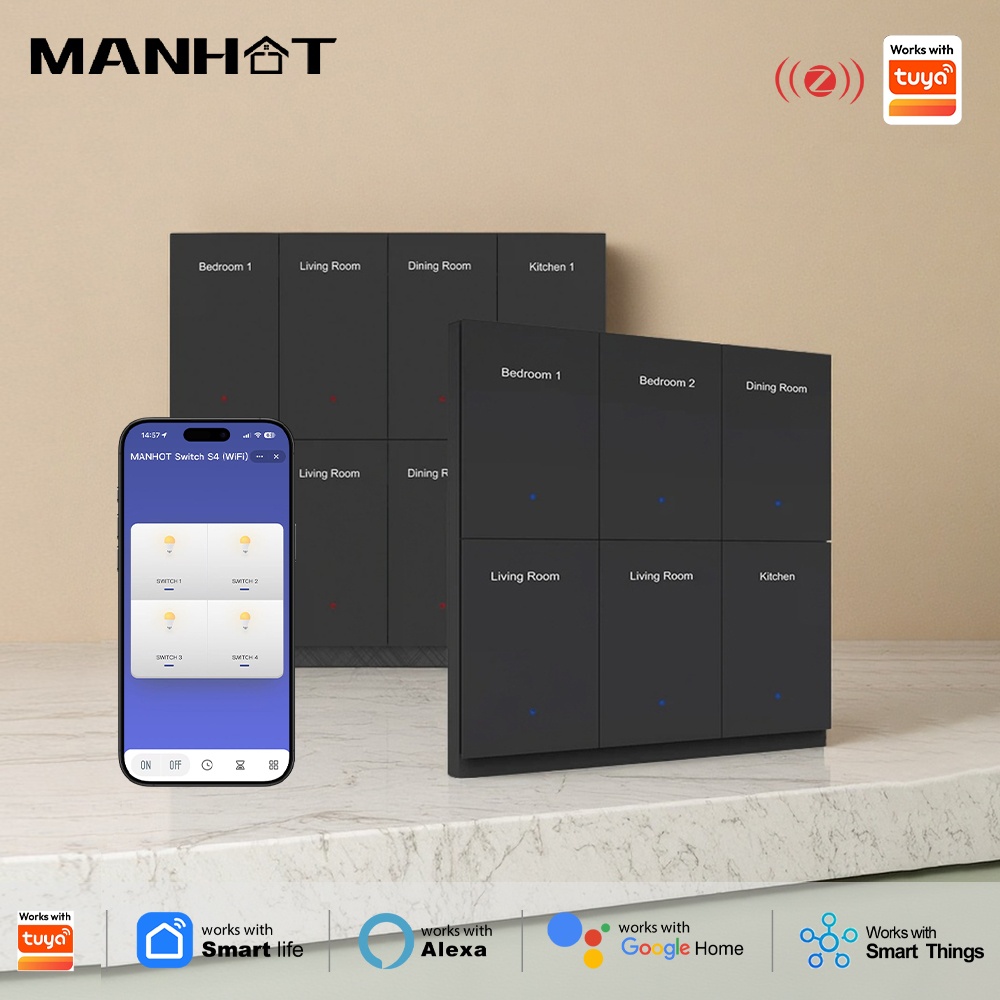 Manhot DIY Name Switch Zigbee  - Smart Home Lighting Control 评论和价格