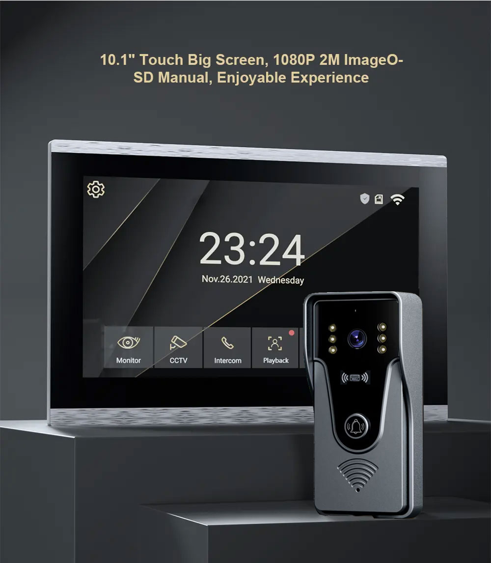 Tuya 1080P 10 Inch Color Touch - Smart Home Video Doorbell App 评论和价格