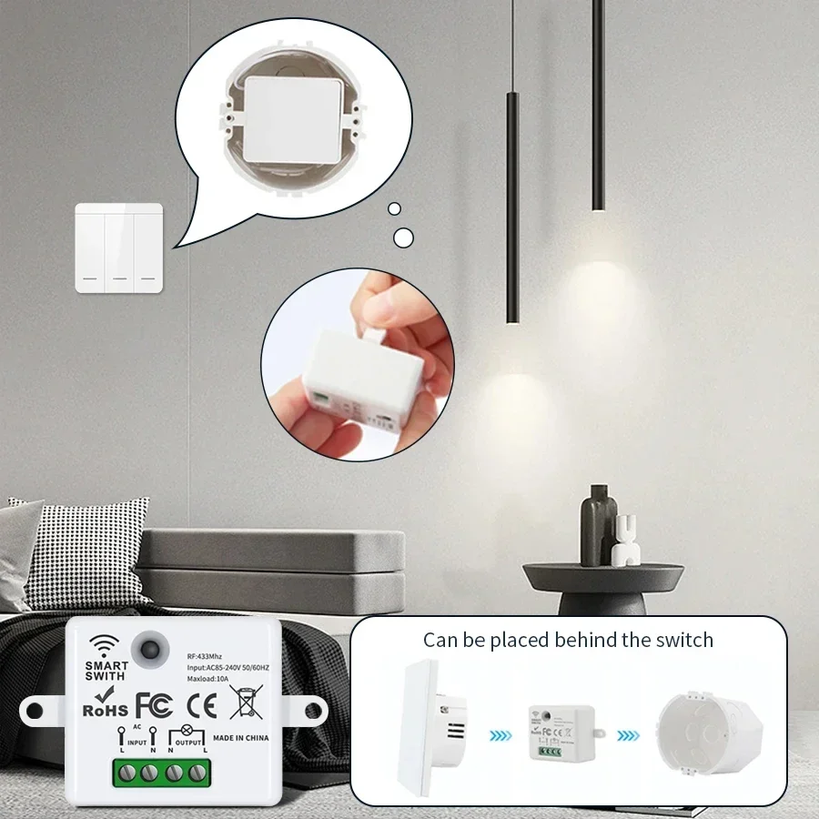 RF 433MHz Wireless Remote Cont - Smart Home Lighting Control 评论和价格