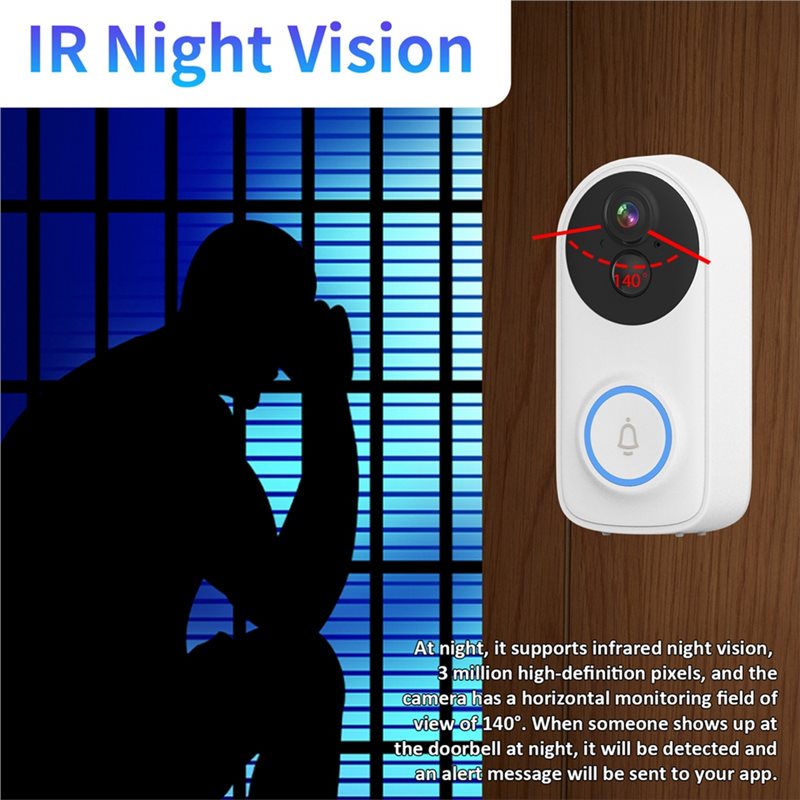 【CYBER MONDAY】Wifi IP 3MP Icse - Smart Home Video Doorbell App 评论和价格