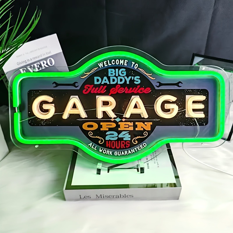 Retro Garage LED Neon Sign UV  - Smart Home Poster 评论和价格