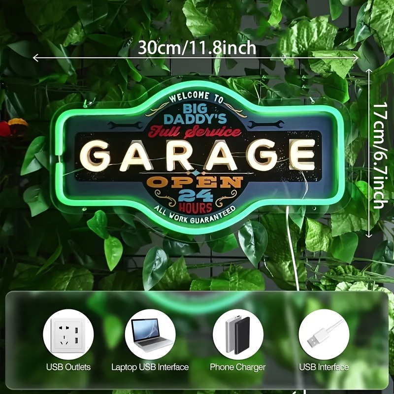 Retro Garage LED Neon Sign UV  - Smart Home Poster 评论和价格