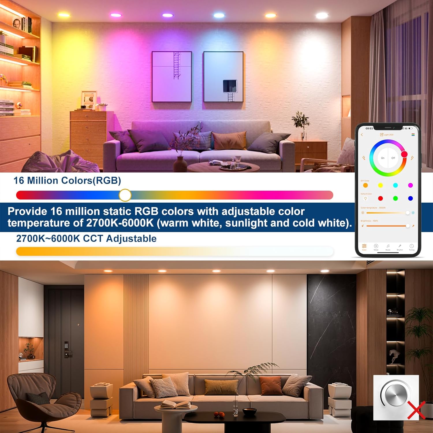 1-10PCS 10W Smart LED Downligh - Alexa Compatible Bulb 评论和价格