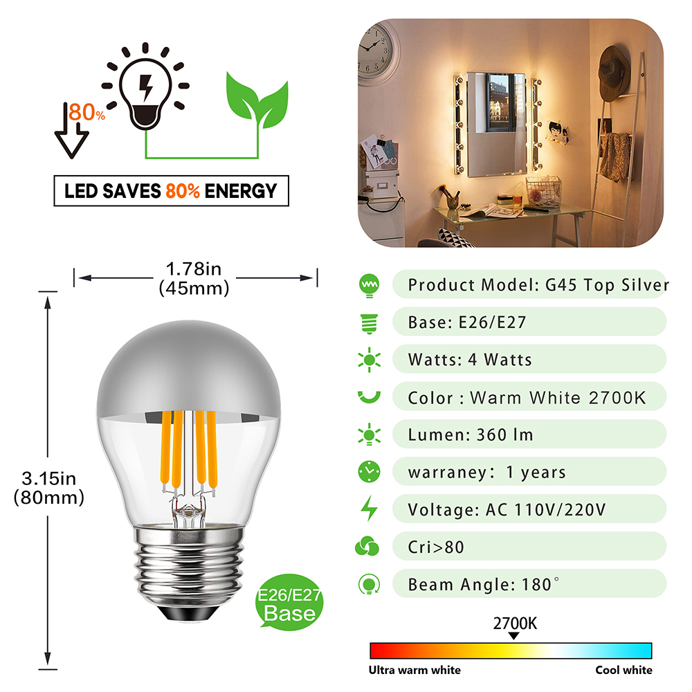 G45 Edison LED Night Bulb E12  - Smart Home Retrofit 评论和价格