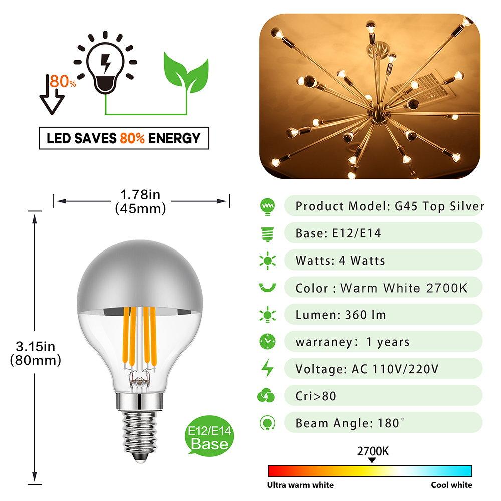 G45 Edison LED Night Bulb E12  - Smart Home Retrofit 评论和价格