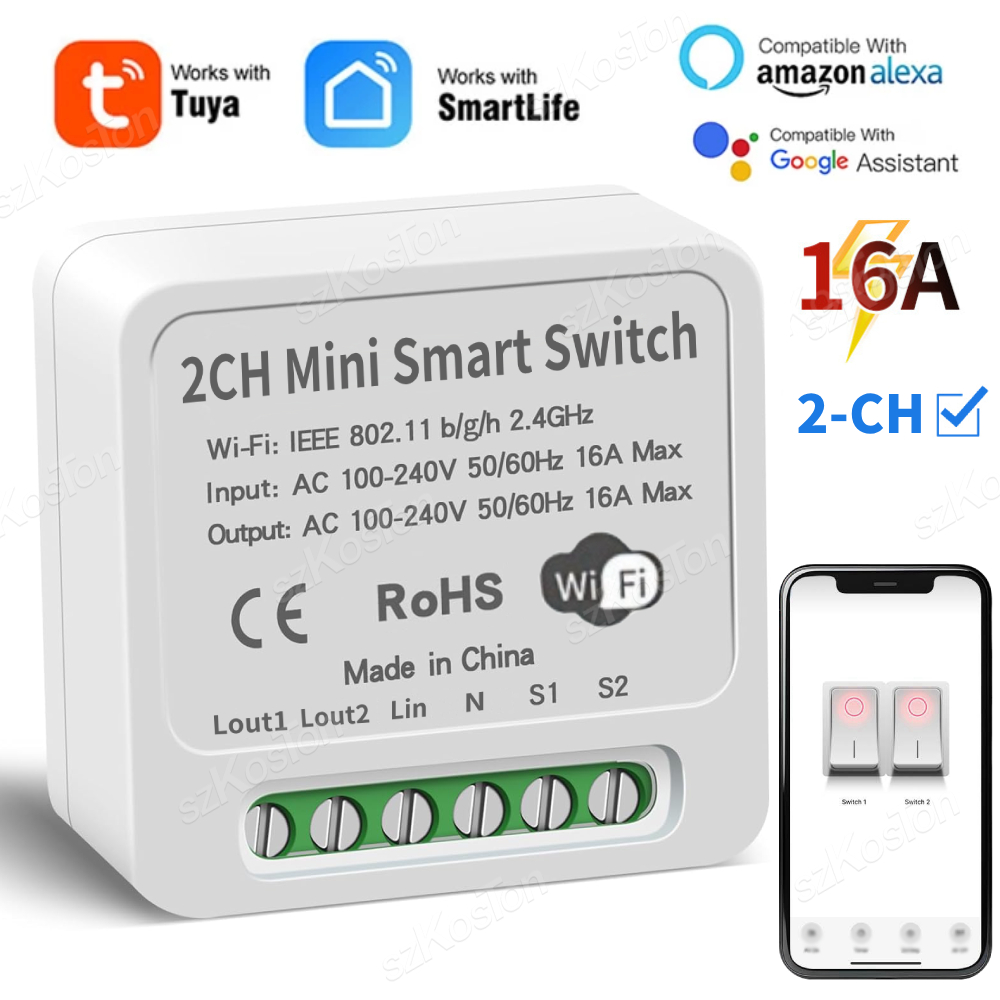 16A Tuya WiFi Smart Switch Mod - Smart Home Lighting Control 评论和价格