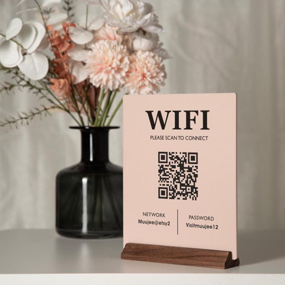 Hot Sale WiFi QR Code Acrylic  - Airbnb Smart Home 评论和价格