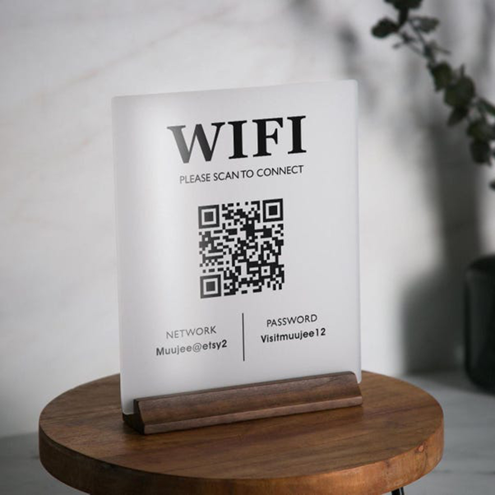 Hot Sale WiFi QR Code Acrylic  - Airbnb Smart Home 评论和价格