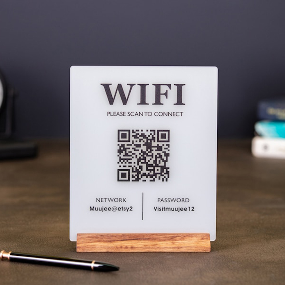 Hot Sale WiFi QR Code Acrylic  - Airbnb Smart Home 评论和价格