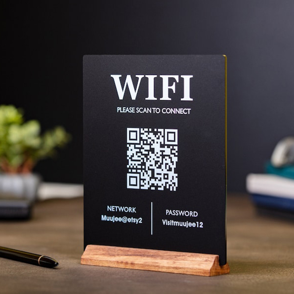 Hot Sale WiFi QR Code Acrylic  - Airbnb Smart Home 评论和价格