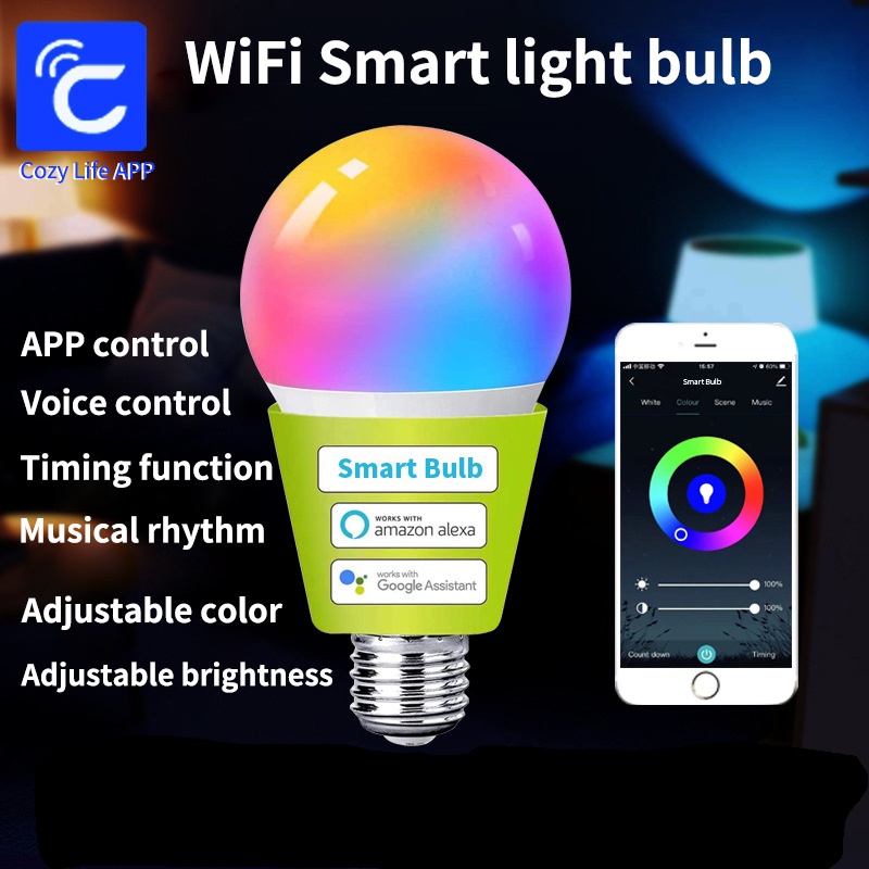 SIXWGH E27 Bulb WiFi 9W Smart  - Alexa Compatible Bulb 评论和价格