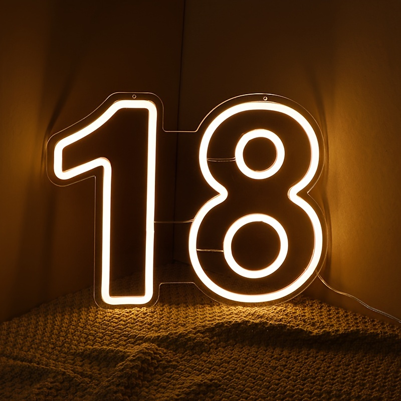 LED Neon Light Sign with Numbe - Smart Home Poster 评论和价格