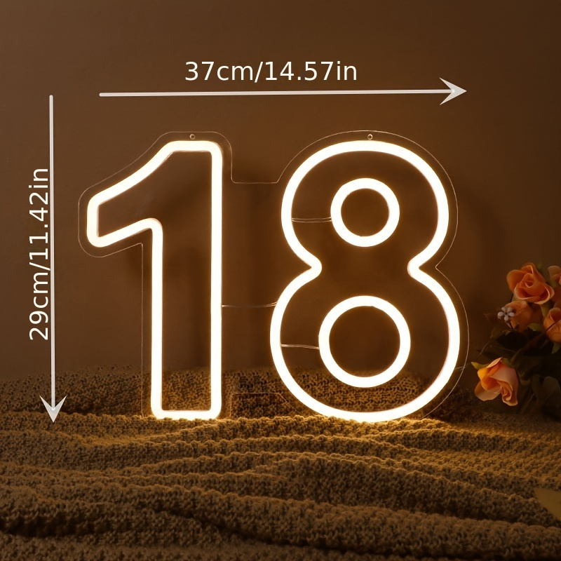 LED Neon Light Sign with Numbe - Smart Home Poster 评论和价格