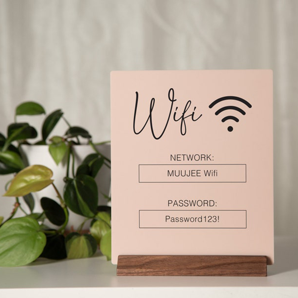 Custom WiFi QR Code Acrylic Ta - Airbnb Smart Home 评论和价格