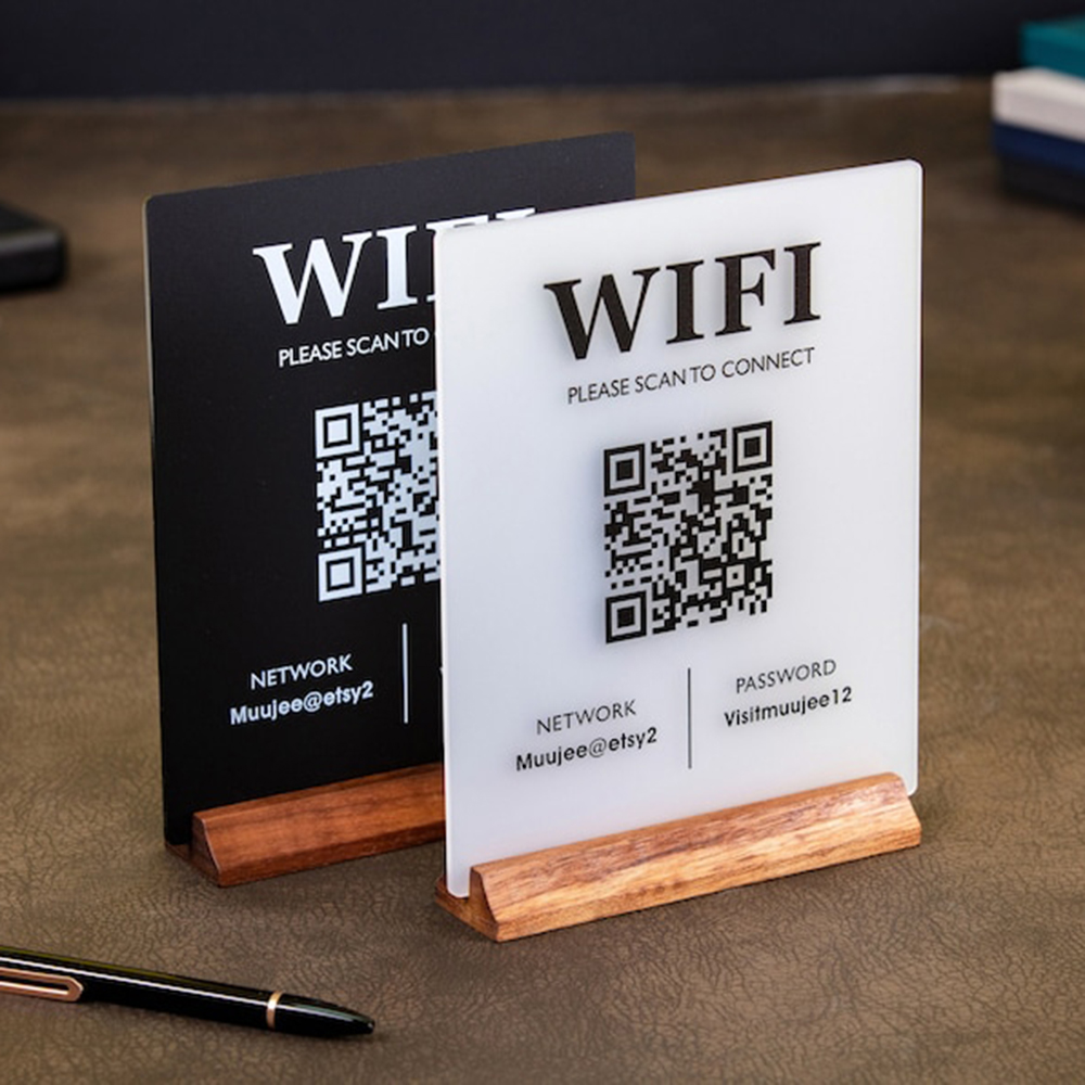 Custom WiFi QR Code Acrylic Ta - Airbnb Smart Home 评论和价格