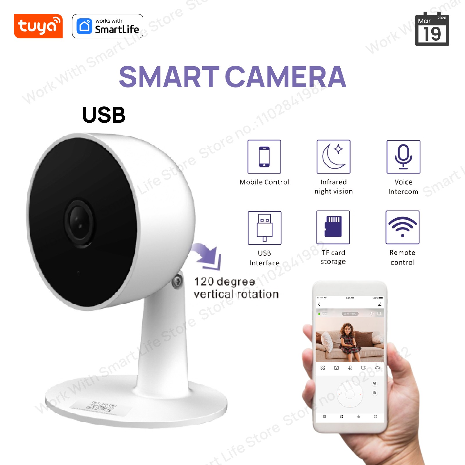 Tuya Smart 3MP HD Indoor Home  - Smart Home Battery Camera Ezviz 评论和价格