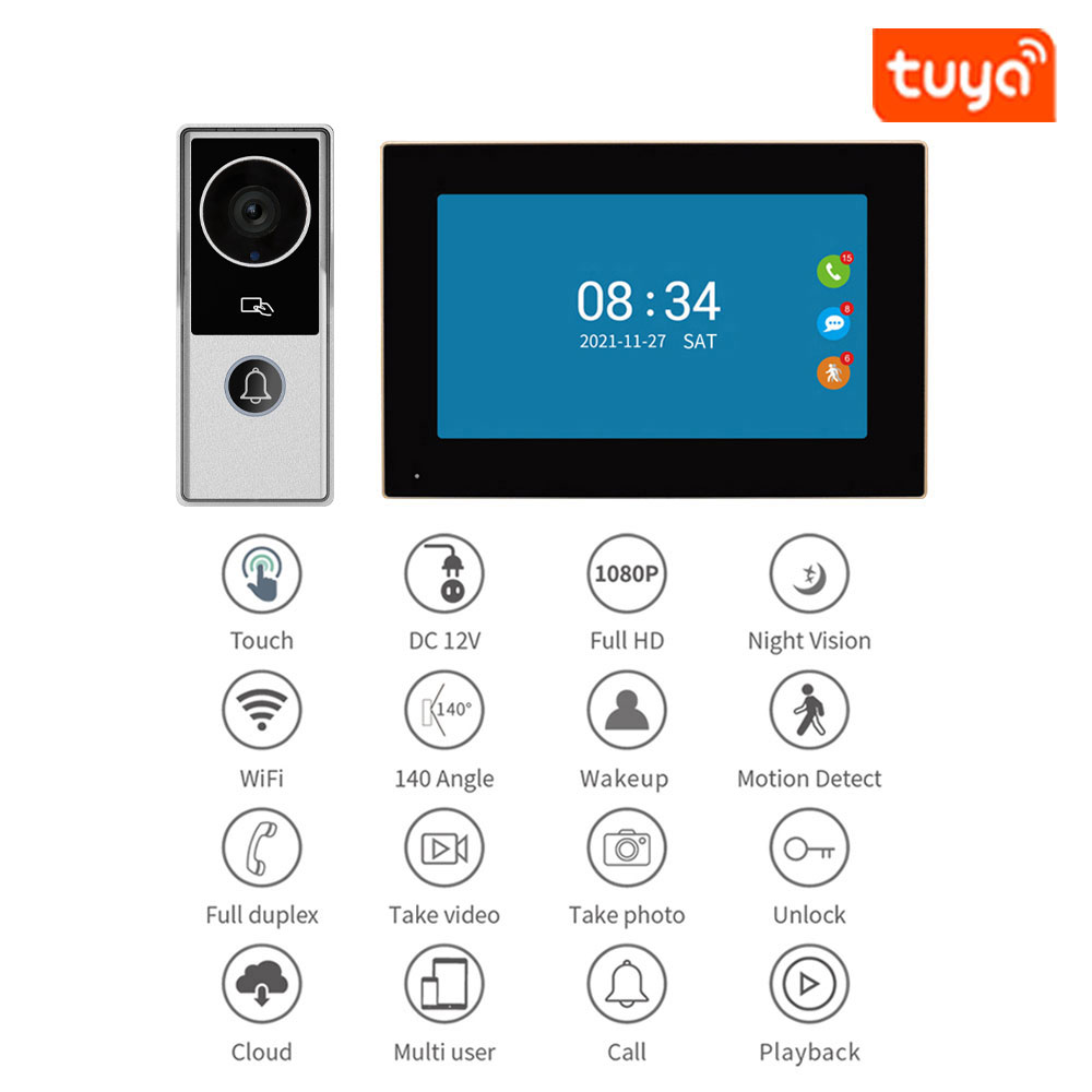 TUYA 1080P 7/10 Inch Touch Scr - Smart Home Video Doorbell App 评论和价格